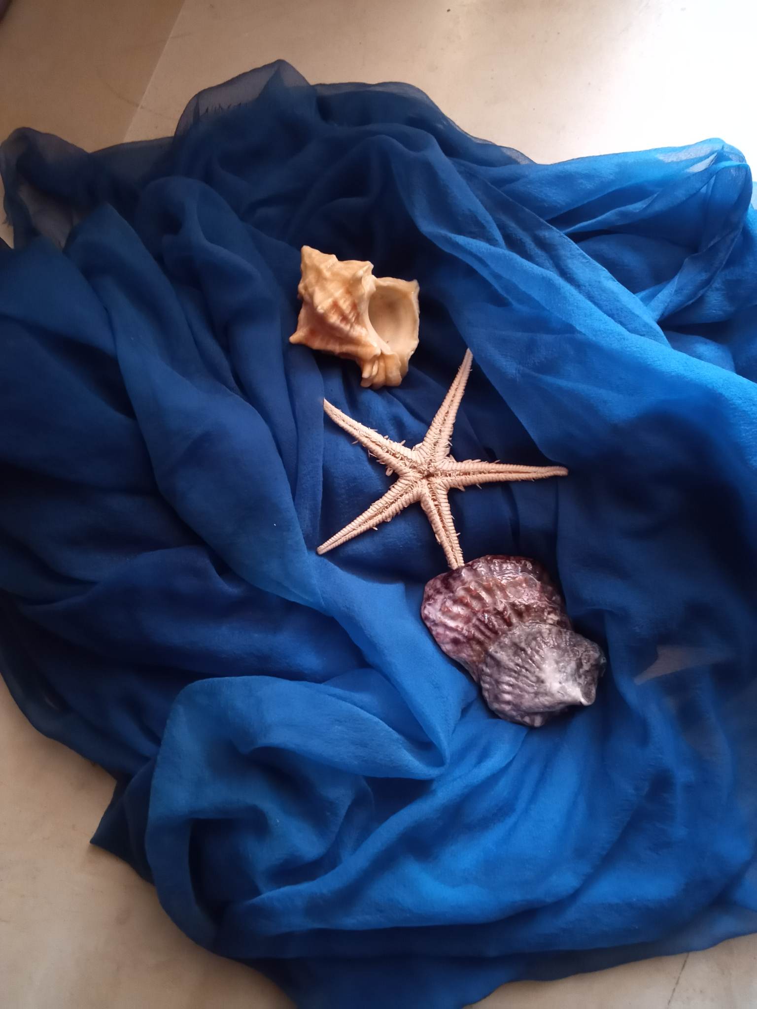 Close-up of hand-dyed textile showing luminous depth of true Tyrian purple