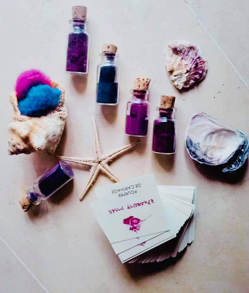 Actual dyed fabric samples showing the range of authentic Tyrian purple shades